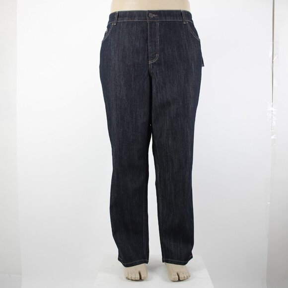 JMS Short Sz 24WS x 28 Dark Blue Denim Pockets Straight Cotton Poly Jeans - Picture 2 of 16